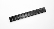 Черные стальные самоклеящиеся балансировочные грузики (TECH) для легковых дисков, полоски по 60 г (12 шт по 5 г)