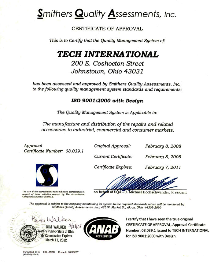 Международный сертификат качества ISO 9001:2000 до 07.02.2011