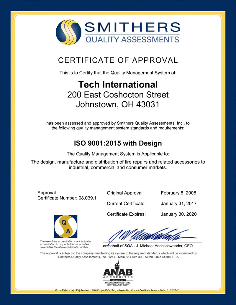 Международный сертификат качества ISO 9001:2015 до 30.01.2020