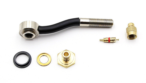 Вертлюжный угловой вентиль с большим отверстием для внедорожной техники, диаметр отверстия в диске 20.5 мм, длина 119 мм