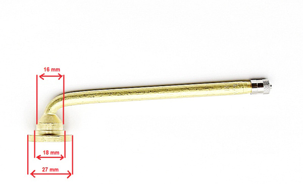 Металлический сменный угловой вентиль с резиновой подложкой, длина 127 мм , диаметр 110 мм