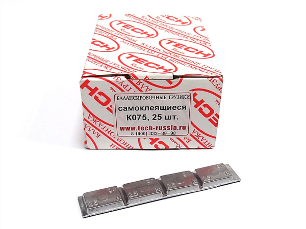 Тонкие свинцовые самоклеящиеся балансировочные грузики ТЕСН, 25 полосок 100 г (4 шт по 25 г)