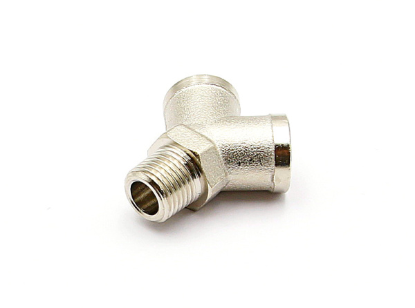 Ниппель резьбовой Y-образный, 2 х внутренняя резьба 1/4 дюйма, наружная резьба 1/4 дюйма