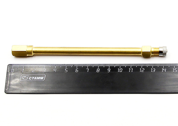 Прямой металлический удлинитель вентиля, длина 142 мм Прямой металлический удлинитель вентиля, длина 142 мм