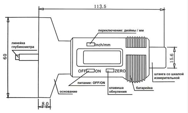 Электронный измеритель глубины протектора