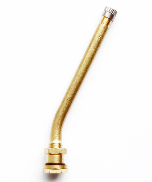 Металлический угловой вентиль для б/к грузовых дисков, диаметр отверстия в диске 9.7 мм, длина 110 мм, угол 27 градусов Металлический угловой вентиль для б/к грузовых дисков, диаметр отверстия в диске 9.7 мм, длина 110 мм, угол 27 градусов