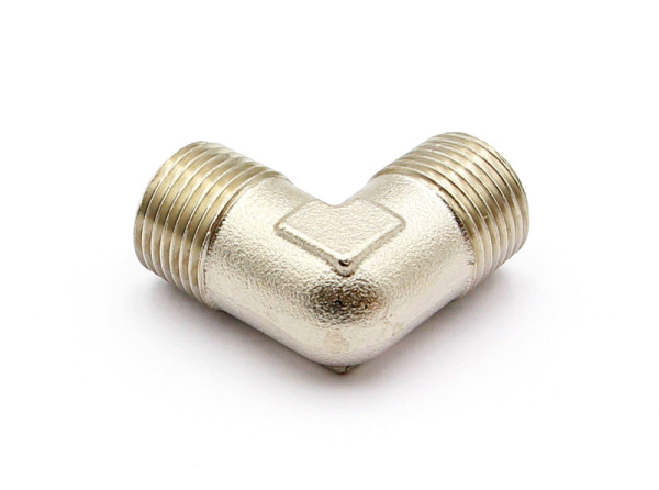 Ниппель резьбовой L-образный, 2 х наружная резьба 1/2 дюйма