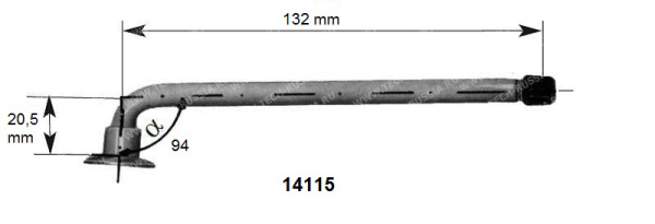 Металлический угловой вентиль с одним изгибом для грузовой камеры, длина 132 мм, угол 90 градусов