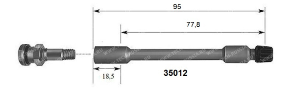Пластиковый удлинитель вентиля для сдвоенных колес, длина 95 мм Пластиковый удлинитель вентиля для сдвоенных колес, длина 95 мм