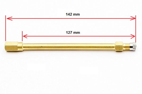 Прямой металлический удлинитель вентиля, длина 142 мм Прямой металлический удлинитель вентиля, длина 142 мм