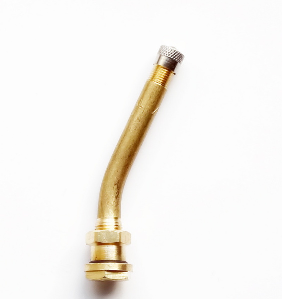 Металлический угловой вентиль для б/к грузовых дисков, диаметр отверстия в диске 9.7 мм, длина 75 мм, угол 27 градусов Металлический угловой вентиль для б/к грузовых дисков, диаметр отверстия в диске 9.7 мм, длина 75 мм, угол 27 градусов