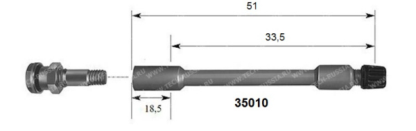 Пластиковый удлинитель вентиля для сдвоенных колес, длина 51 мм Пластиковый удлинитель вентиля для сдвоенных колес, длина 51 мм