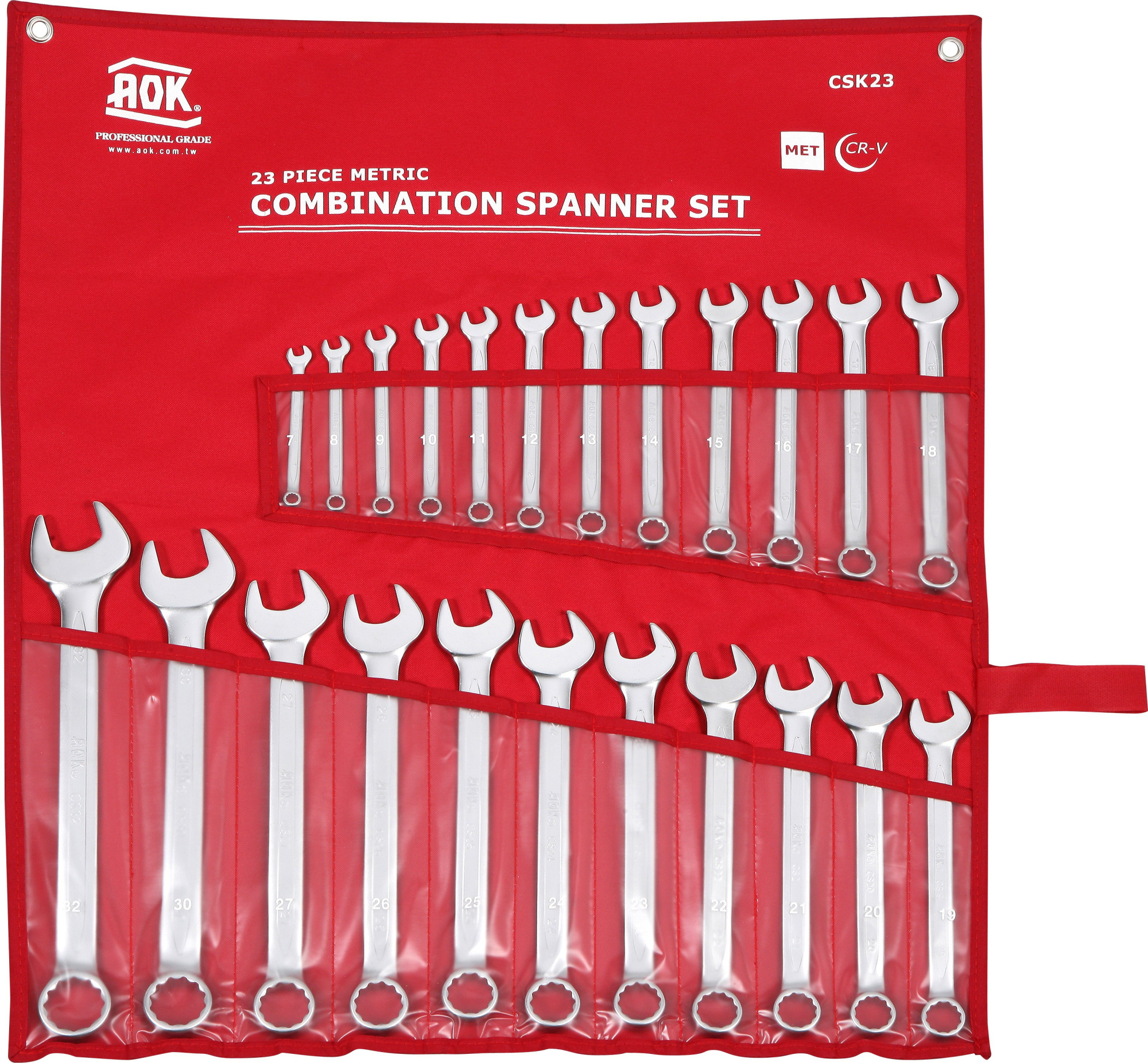 Набор комбинированных ключей, размер 7-32 мм Набор комбинированных ключей, размер 7-32 мм